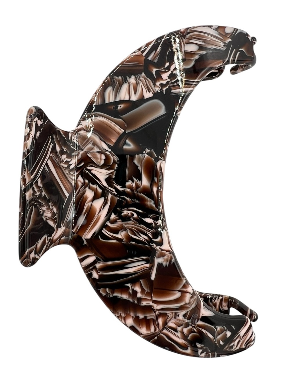 Brown Black Crescent Hair Clip New
